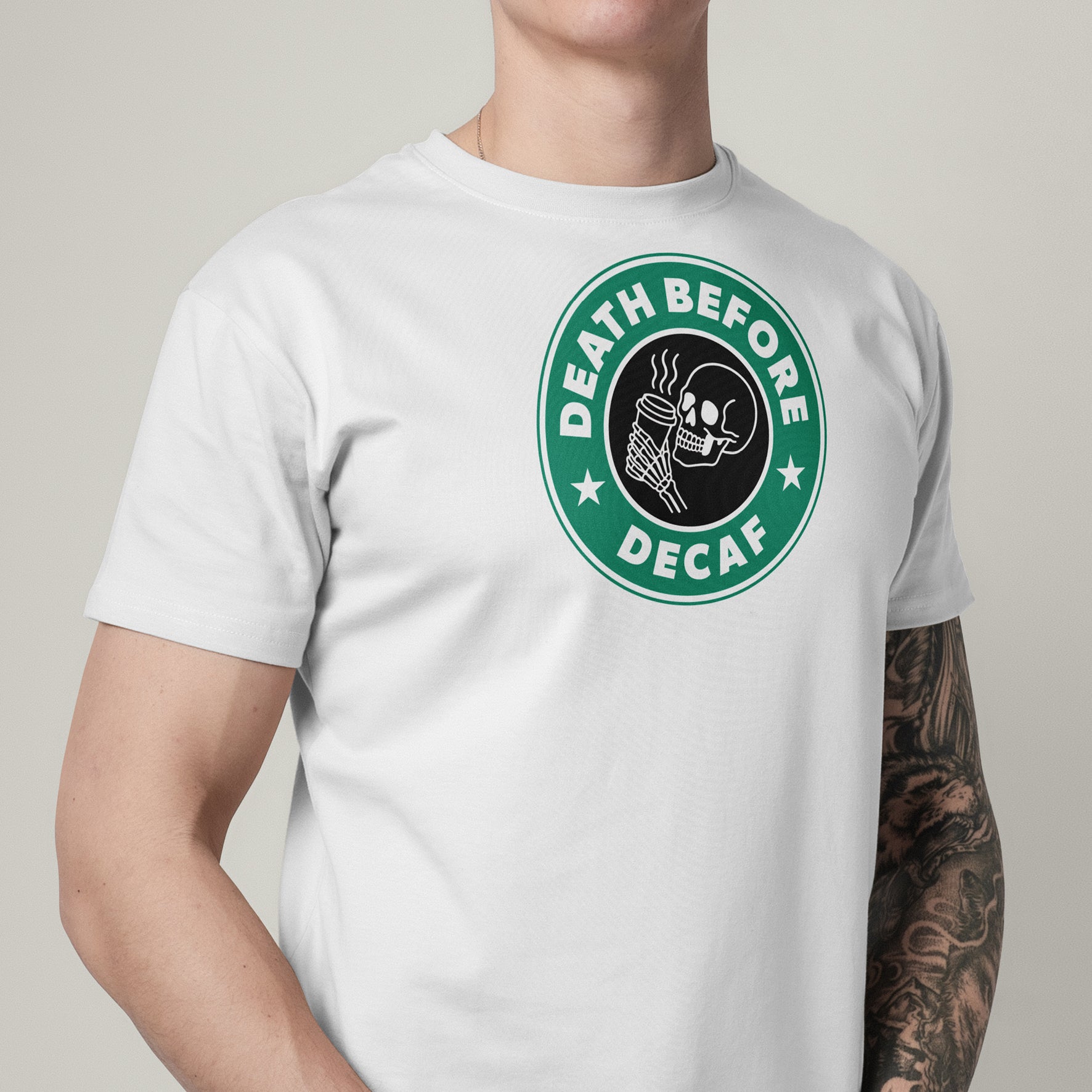 Death Before Decaf Coffee T-Shirt United Kingdom