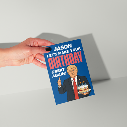 Donald Trump Personalised Birthday Card UK