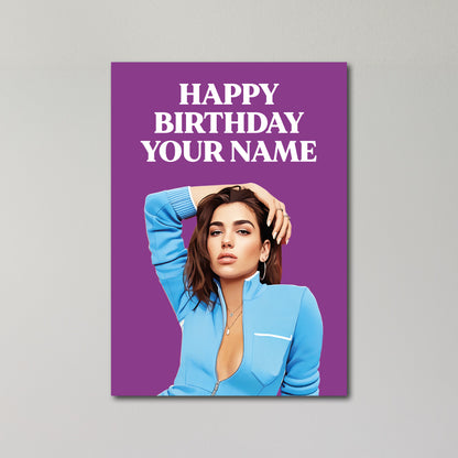 Dua Lipa Personalised Birthday Card