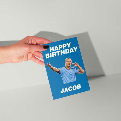 Erling Haaland Personalised Birthday Card UK