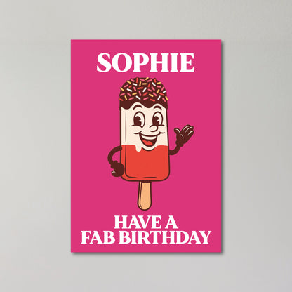 Fab Ice Lolly Personalised Birthday Card United Kingdom