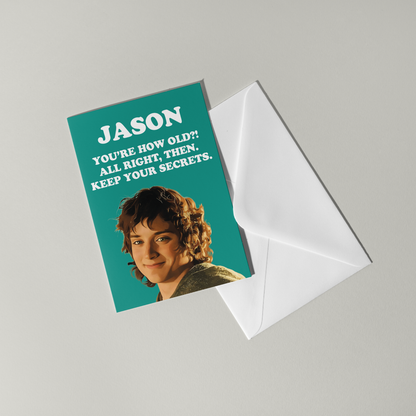 Frodo Baggins Personalised Birthday Card