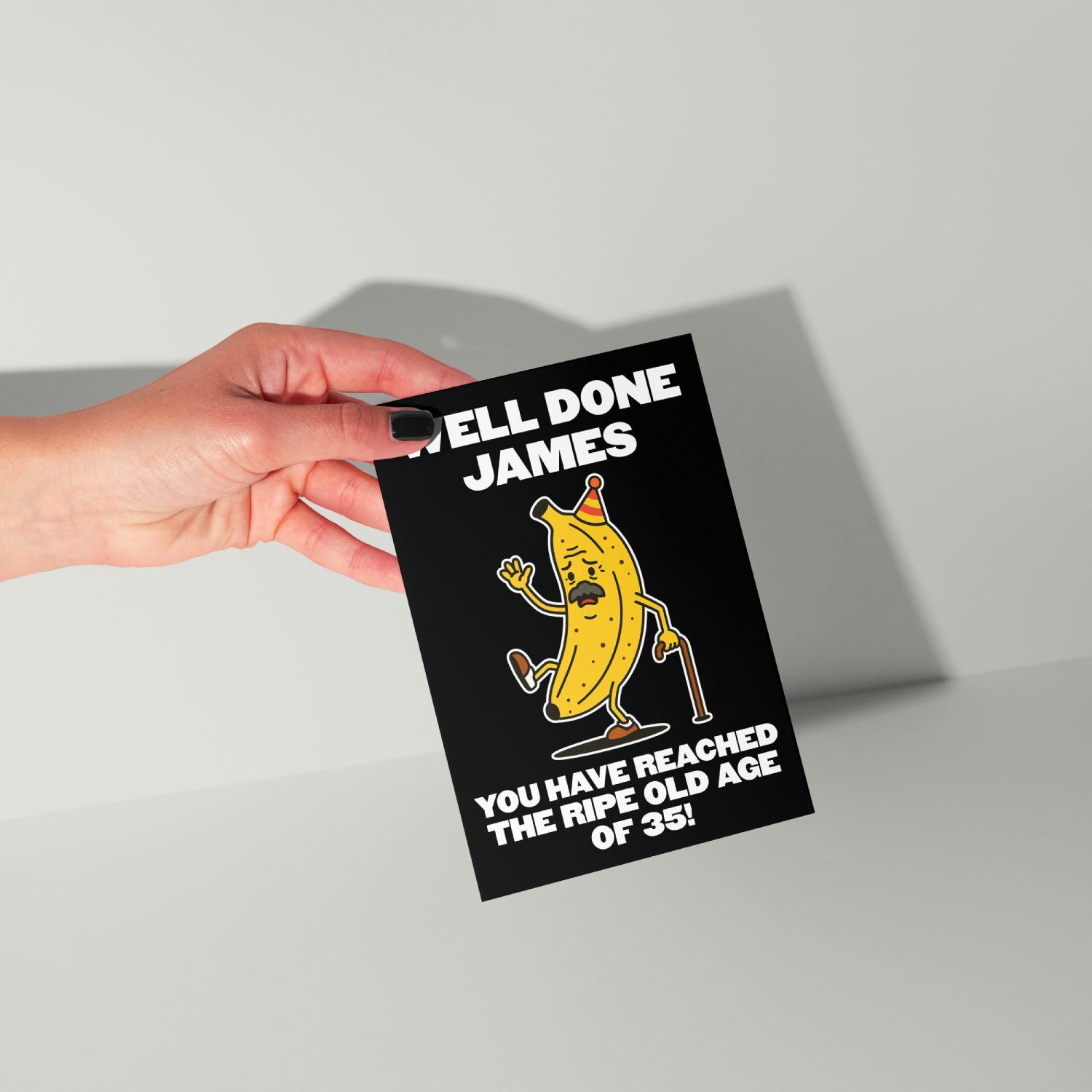 Funny Banana Personalised Birthday Card UK