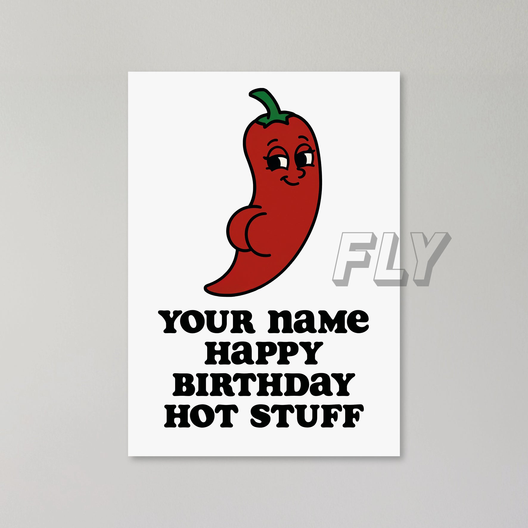 Funny Hot Stuff Personalised Birthday Card