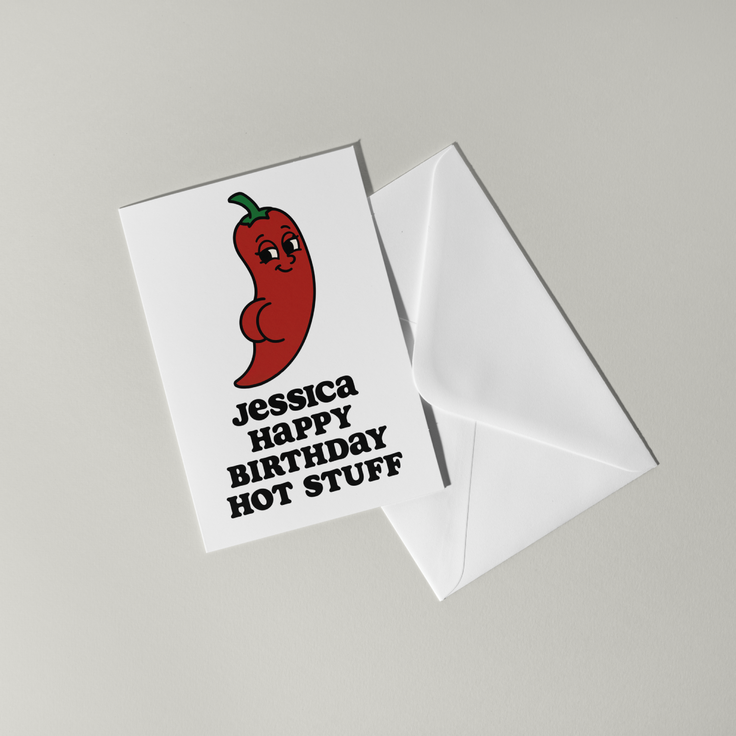 Funny Hot Stuff Personalised Birthday Card