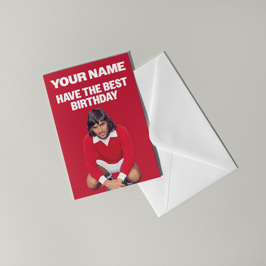 George Best Personalised Birthday Card
