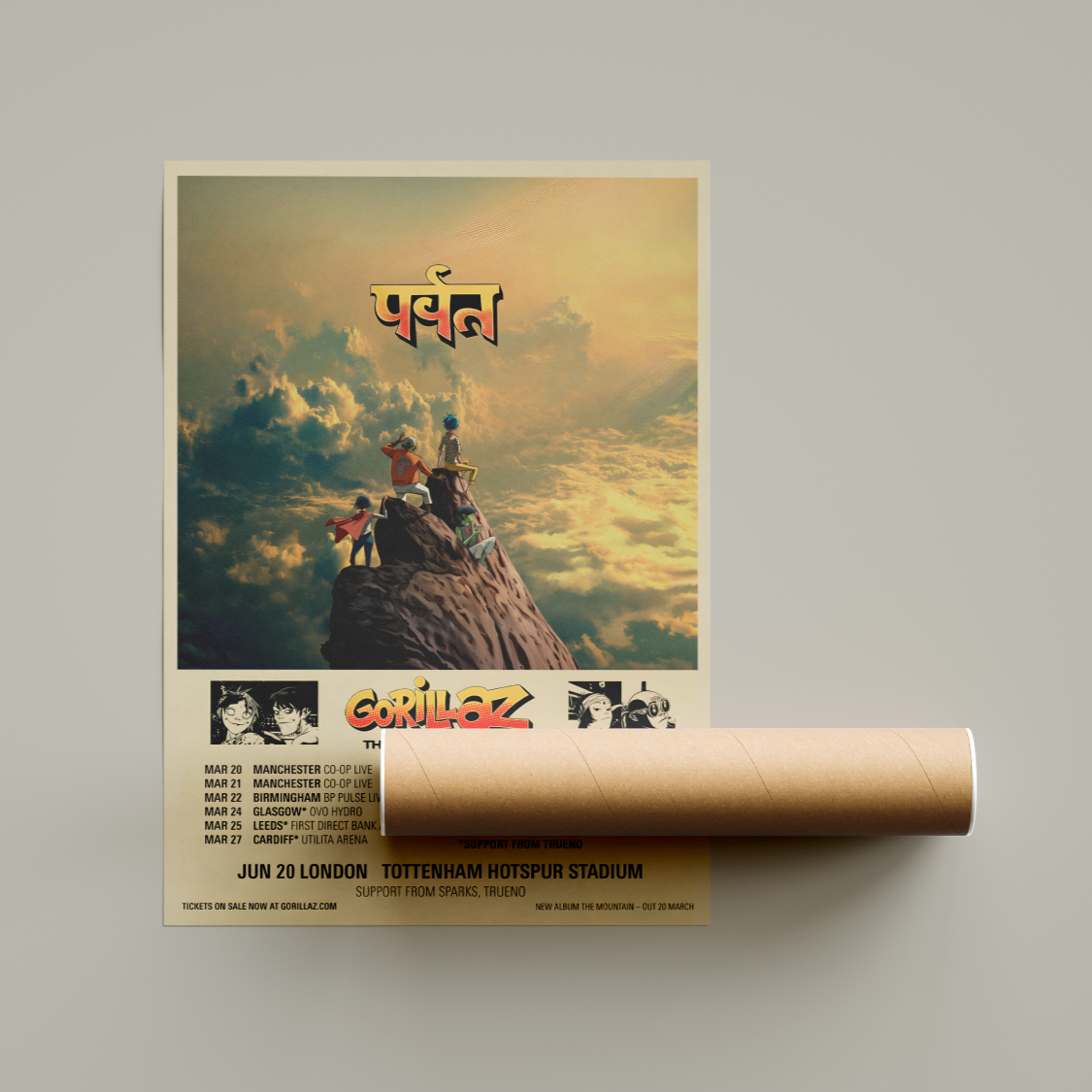 Gorillaz The Mountain Tour Poster 2026 United Kingdom