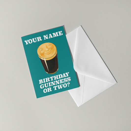 Guinness Personalised Birthday Card