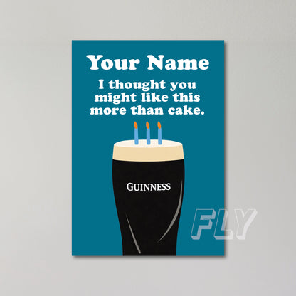 Guinness Personalised Birthday Card