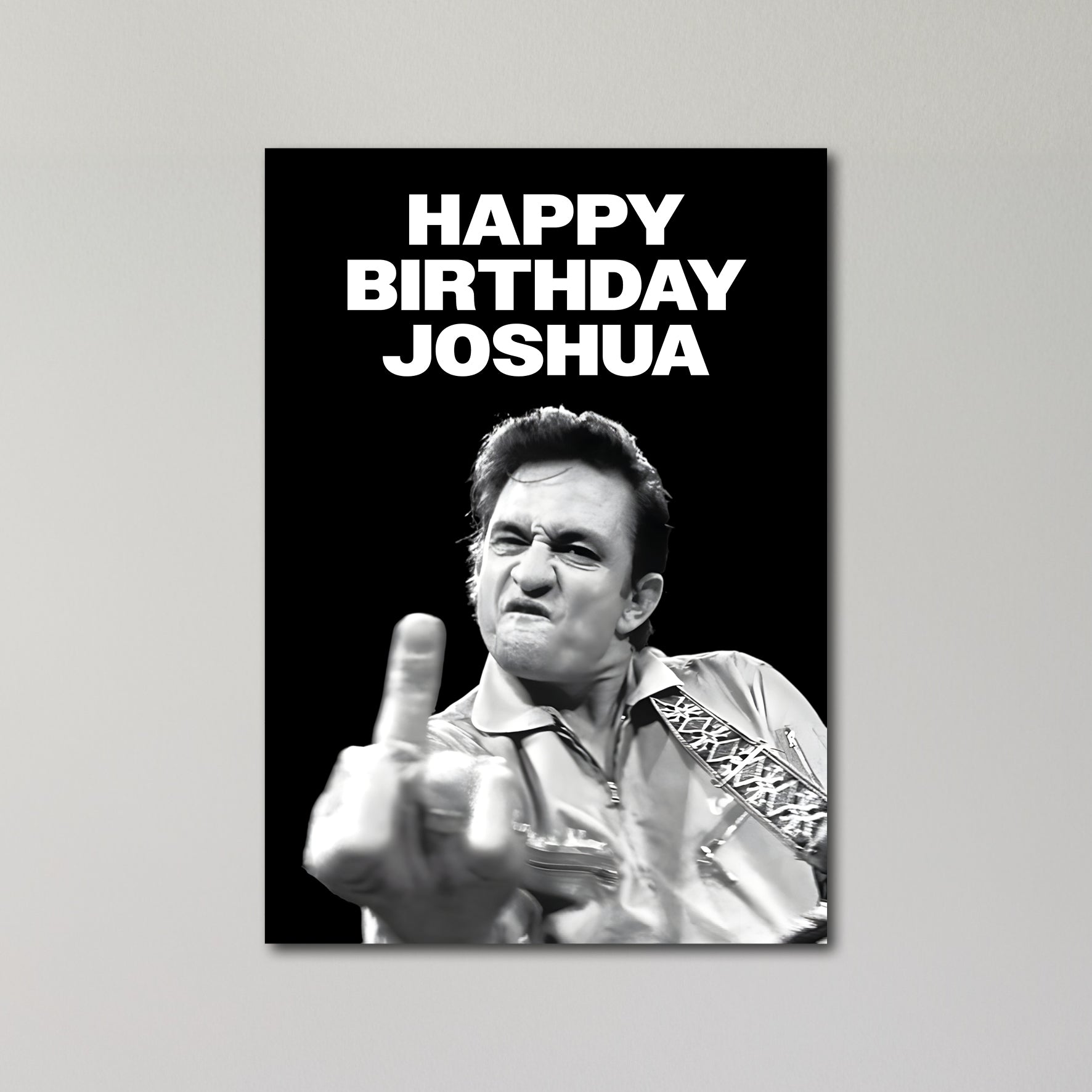 Johnny Cash Personalised Birthday Card A5