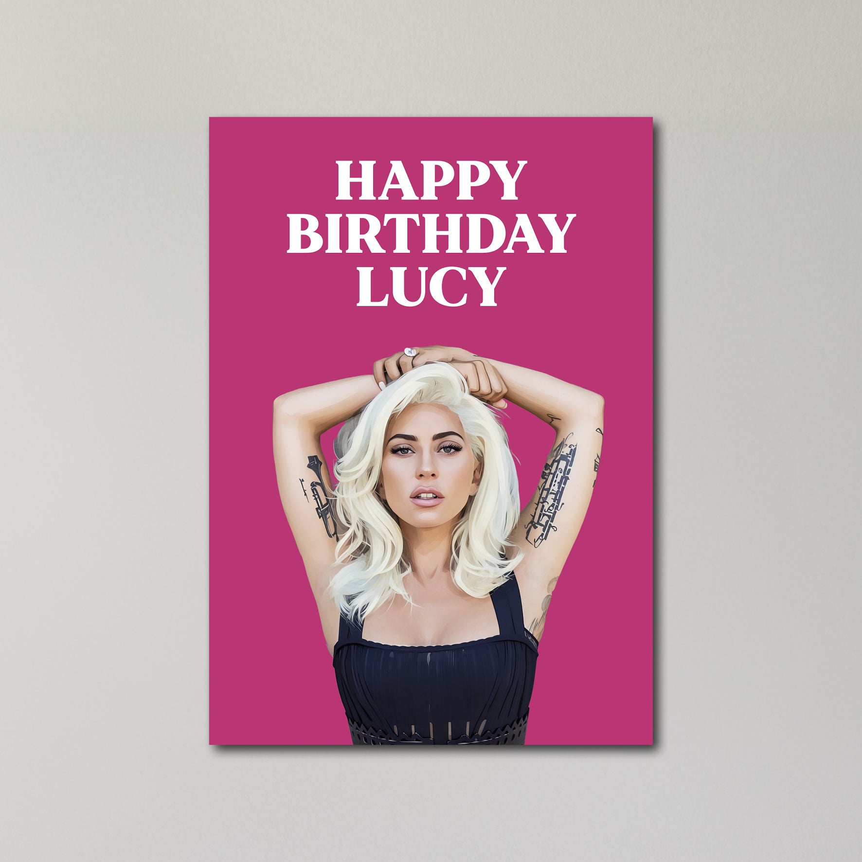 Lady Gaga Personalised Birthday Card A5