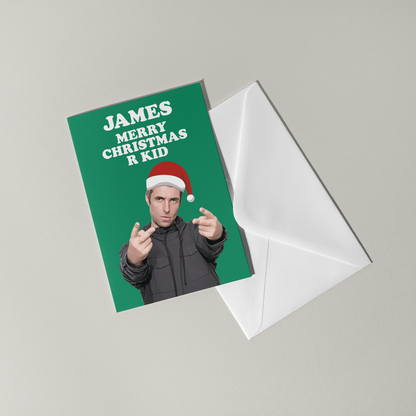 Liam Gallagher Personalised Christmas Card