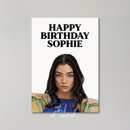 Lorde Personalised Birthday Card United Kingdom