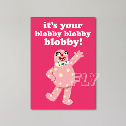 Mr Blobby Birthday Card