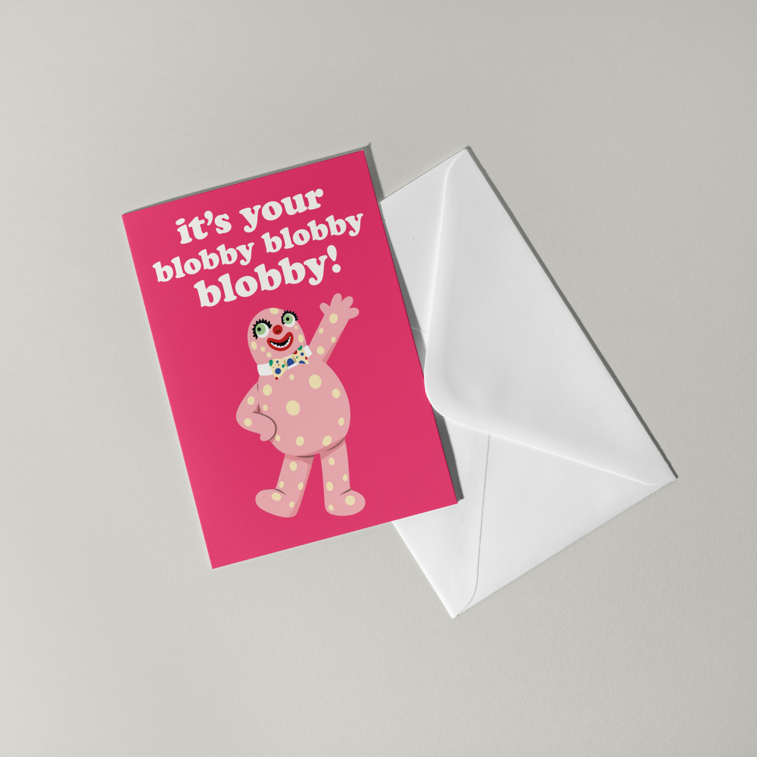 Mr Blobby Birthday Card