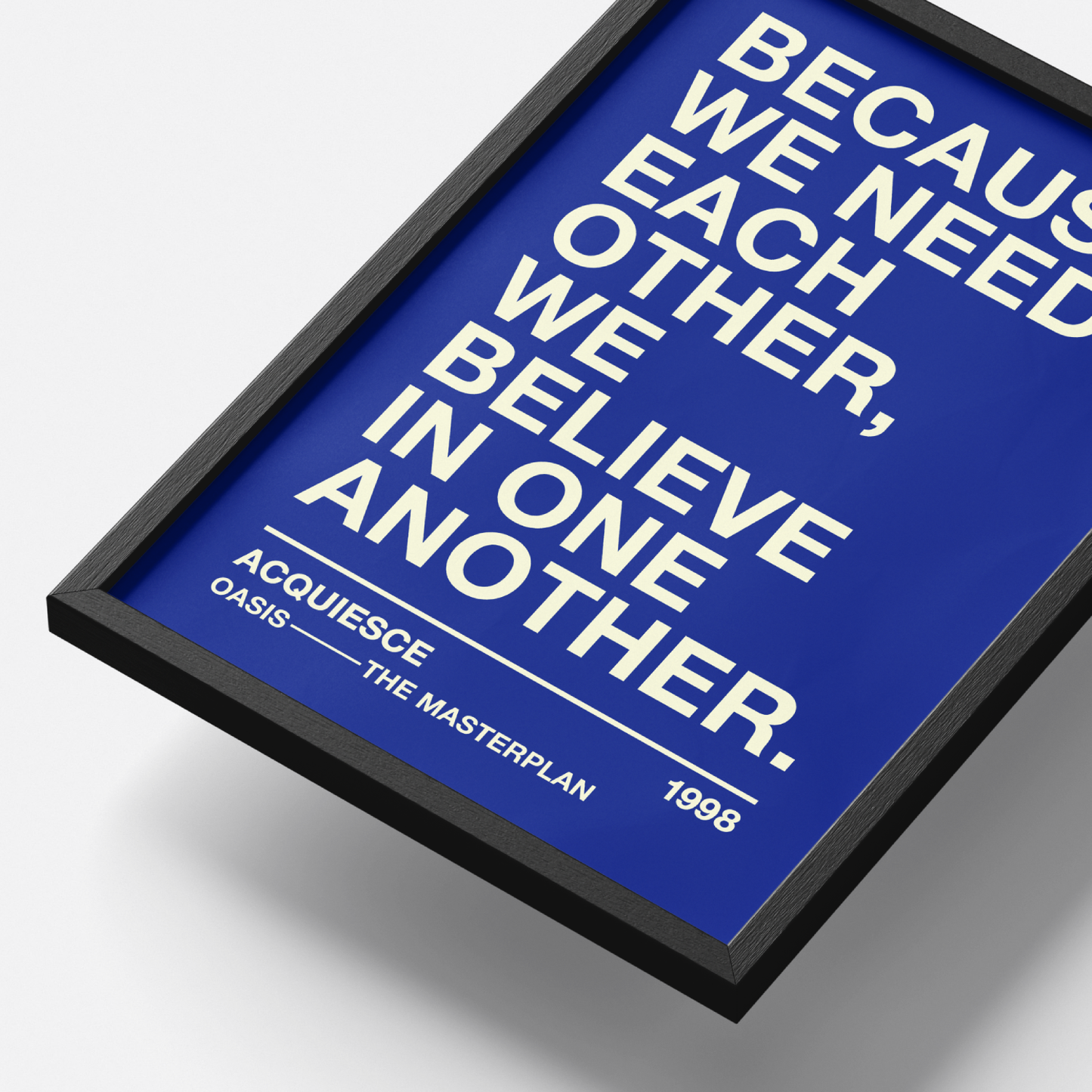 Oasis Acquiesce Lyrics Poster UK