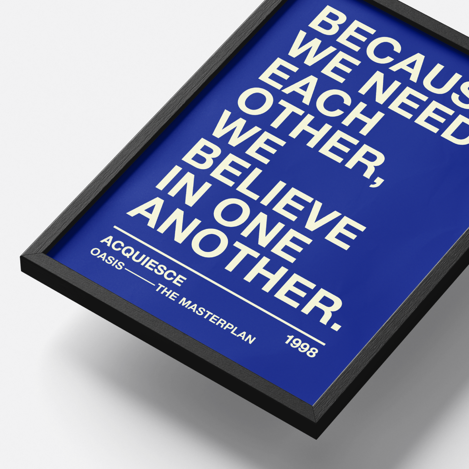 Oasis Acquiesce Lyrics Poster UK