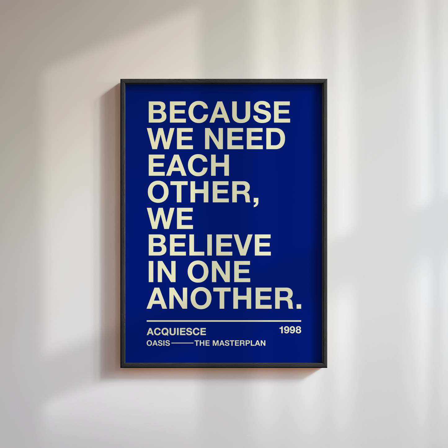 Oasis Acquiesce Lyrics Poster