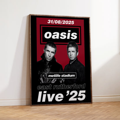 Oasis East Rutherford MetLife Stadium USA Tour Poster