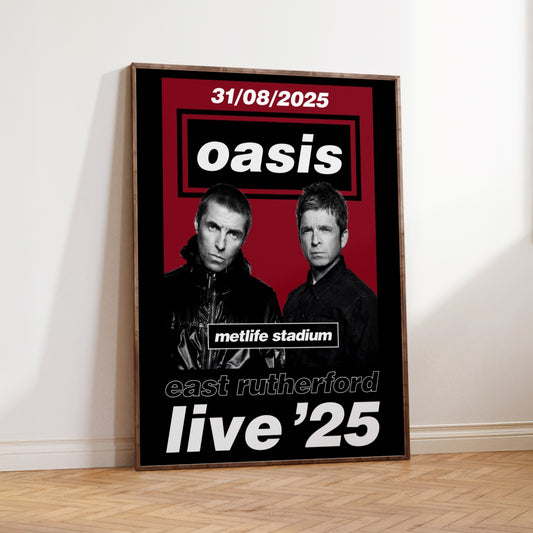 Oasis East Rutherford MetLife Stadium USA Tour Poster
