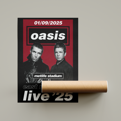 Oasis East Rutherford MetLife Stadium USA Tour Poster