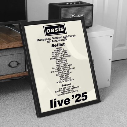 Oasis Murrayfield Stadium Edinburgh Setlist UK
