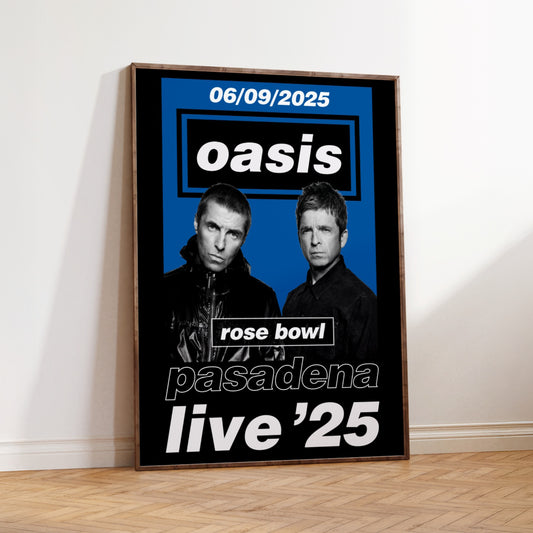 Oasis Pasadena Rose Bowl USA Tour Poster