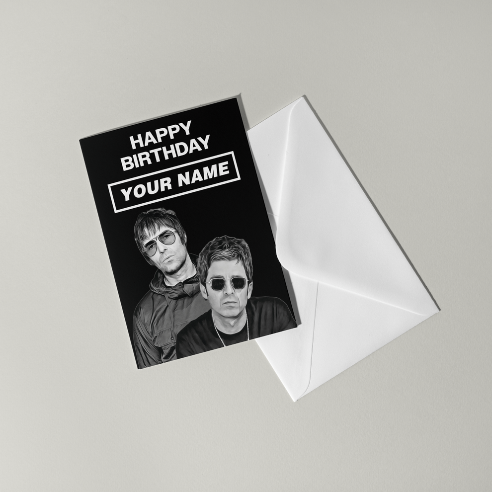 Oasis Personalised Birthday Card – Fly Prints LTD