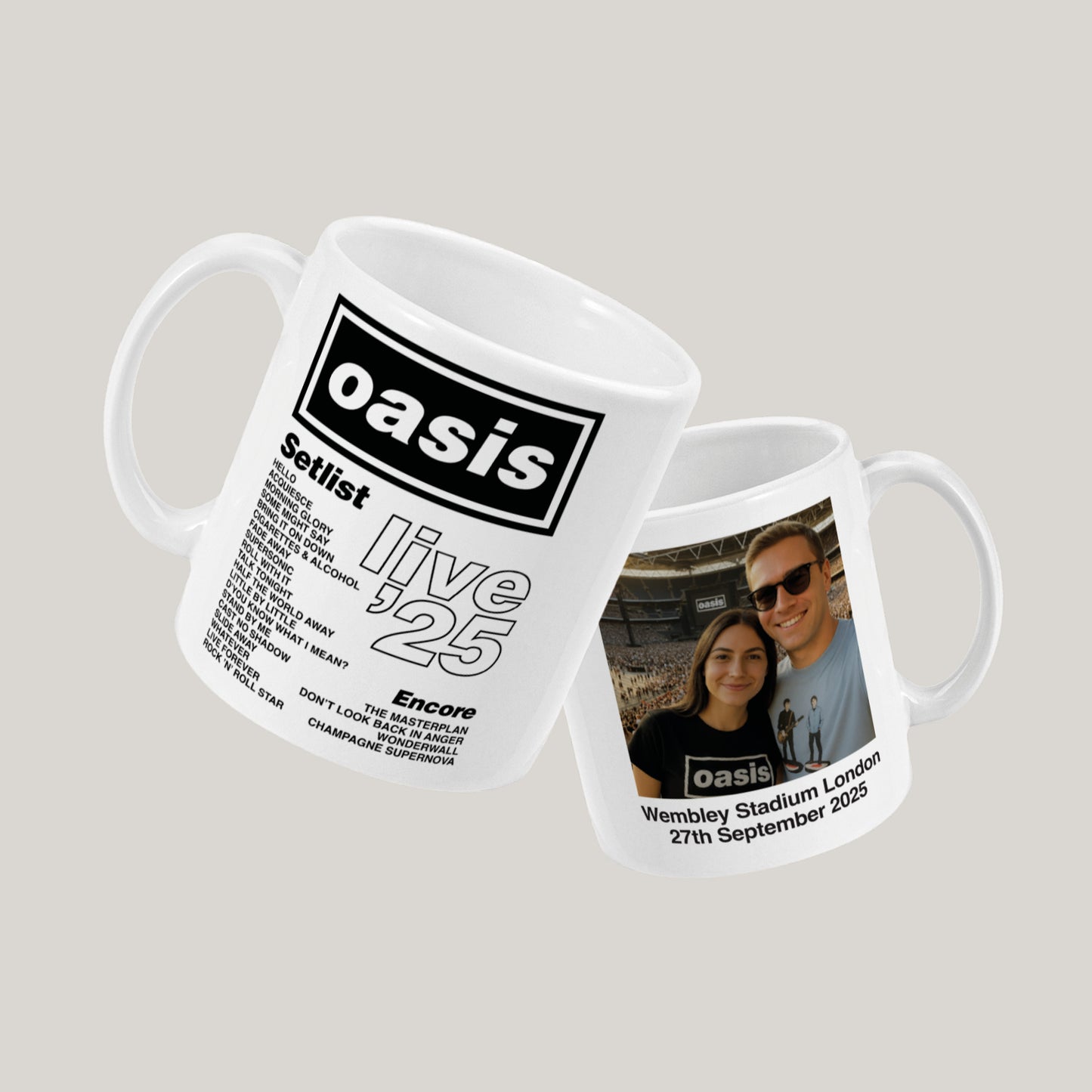 Oasis Personalised Setlist Mug