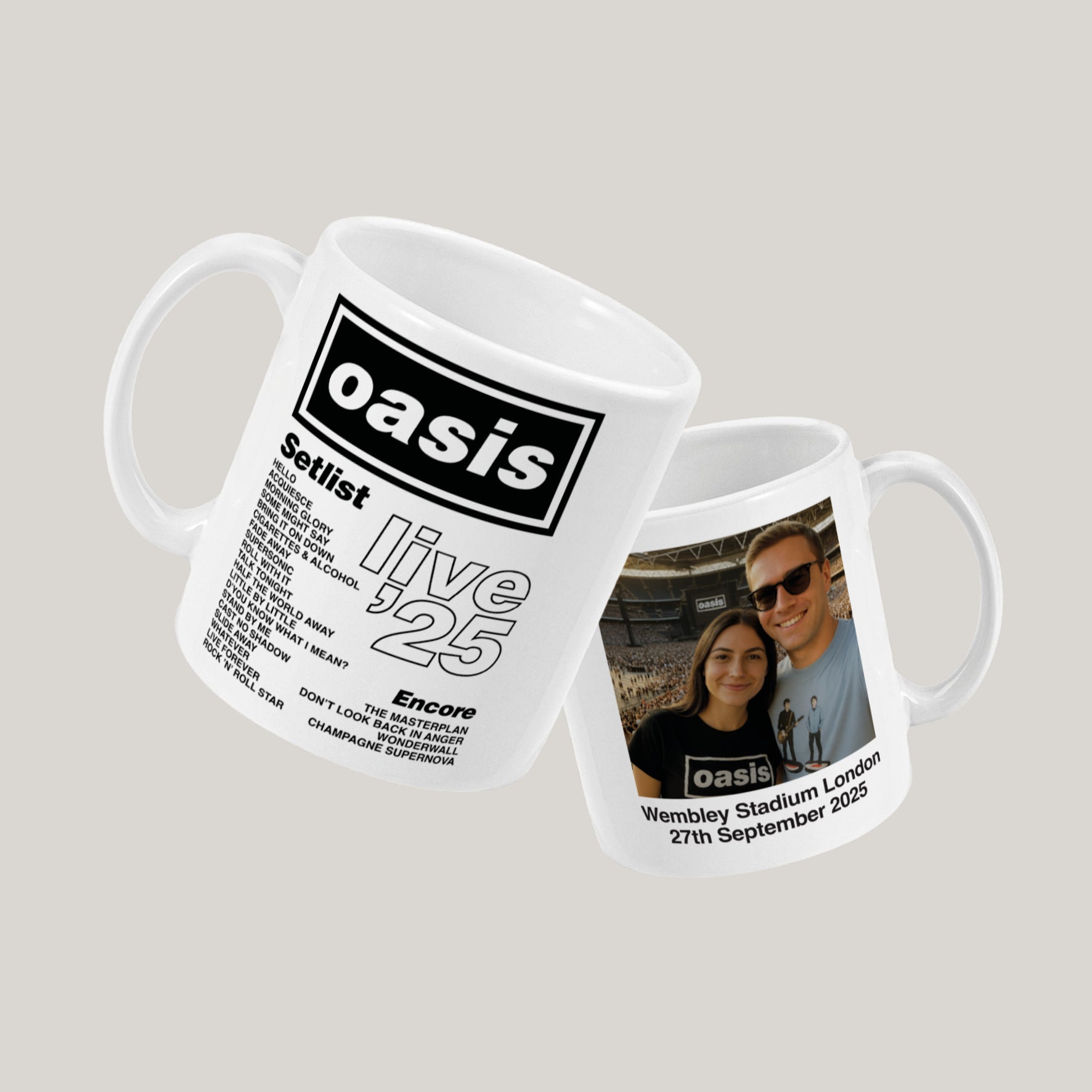 Oasis Personalised Setlist Mug