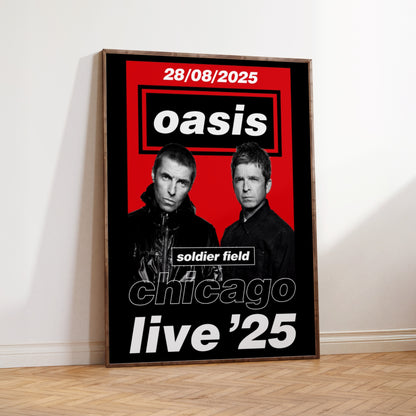 Oasis Soldier Field Chicago USA Tour Poster