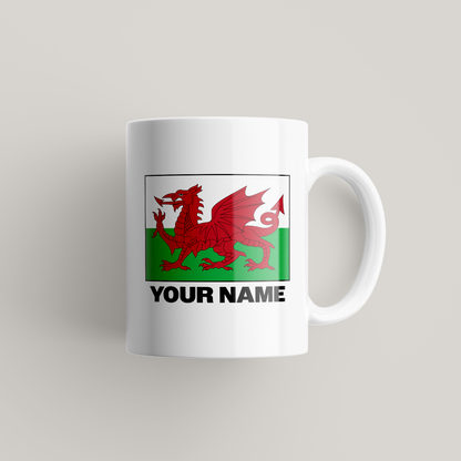 Personalised Welsh Flag Mug UK