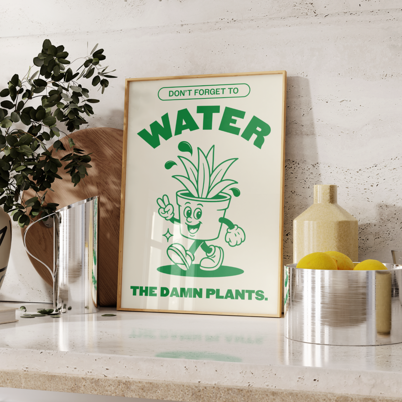 Retro Plant Quote Poster UK