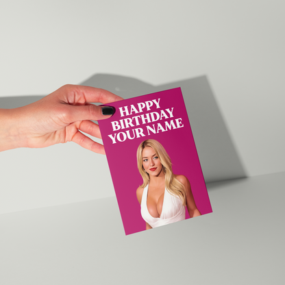 Sydney Sweeney Personalised Birthday Card UK