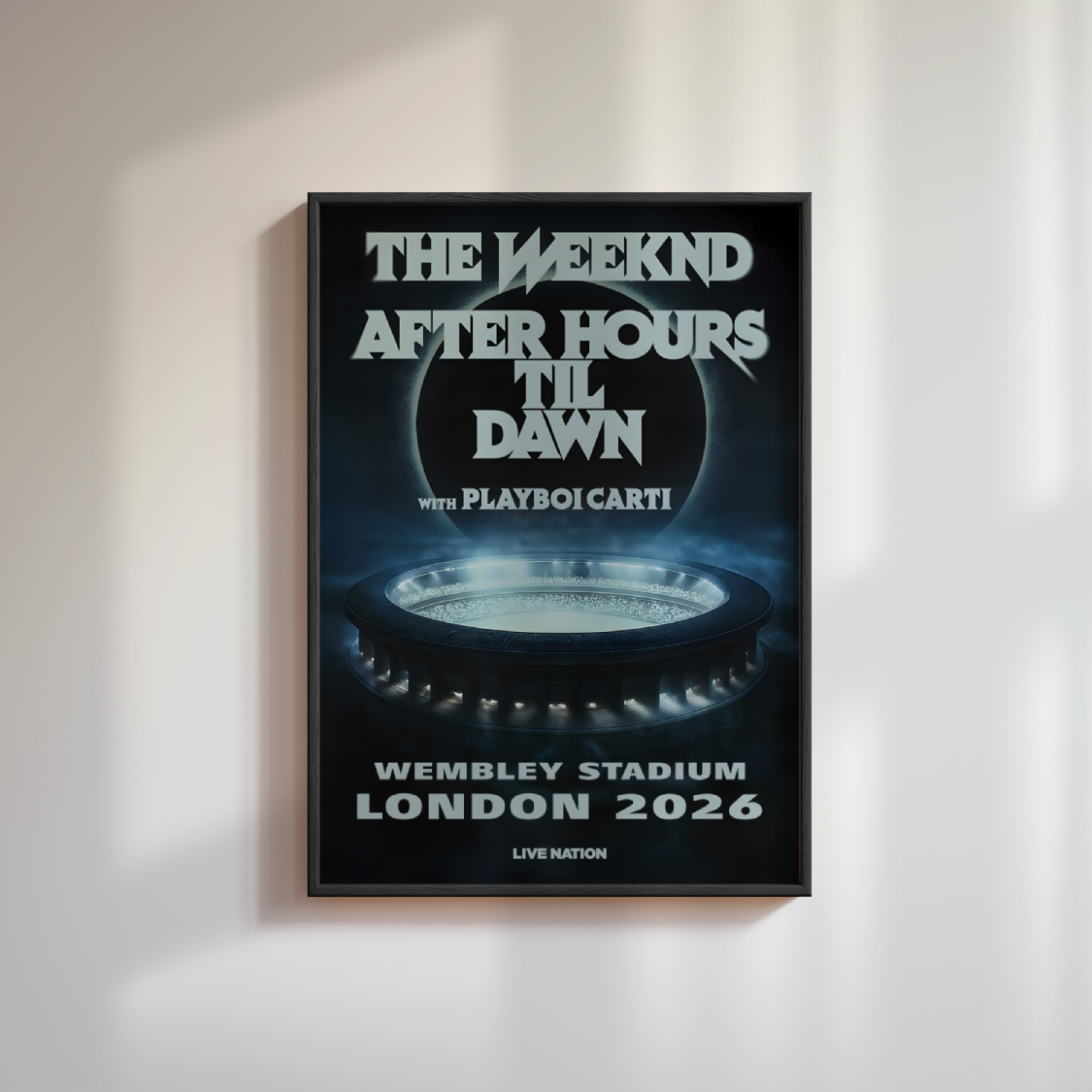 The Weeknd After Hours Til Dawn Wembley Stadium London 2026 Tour Poster