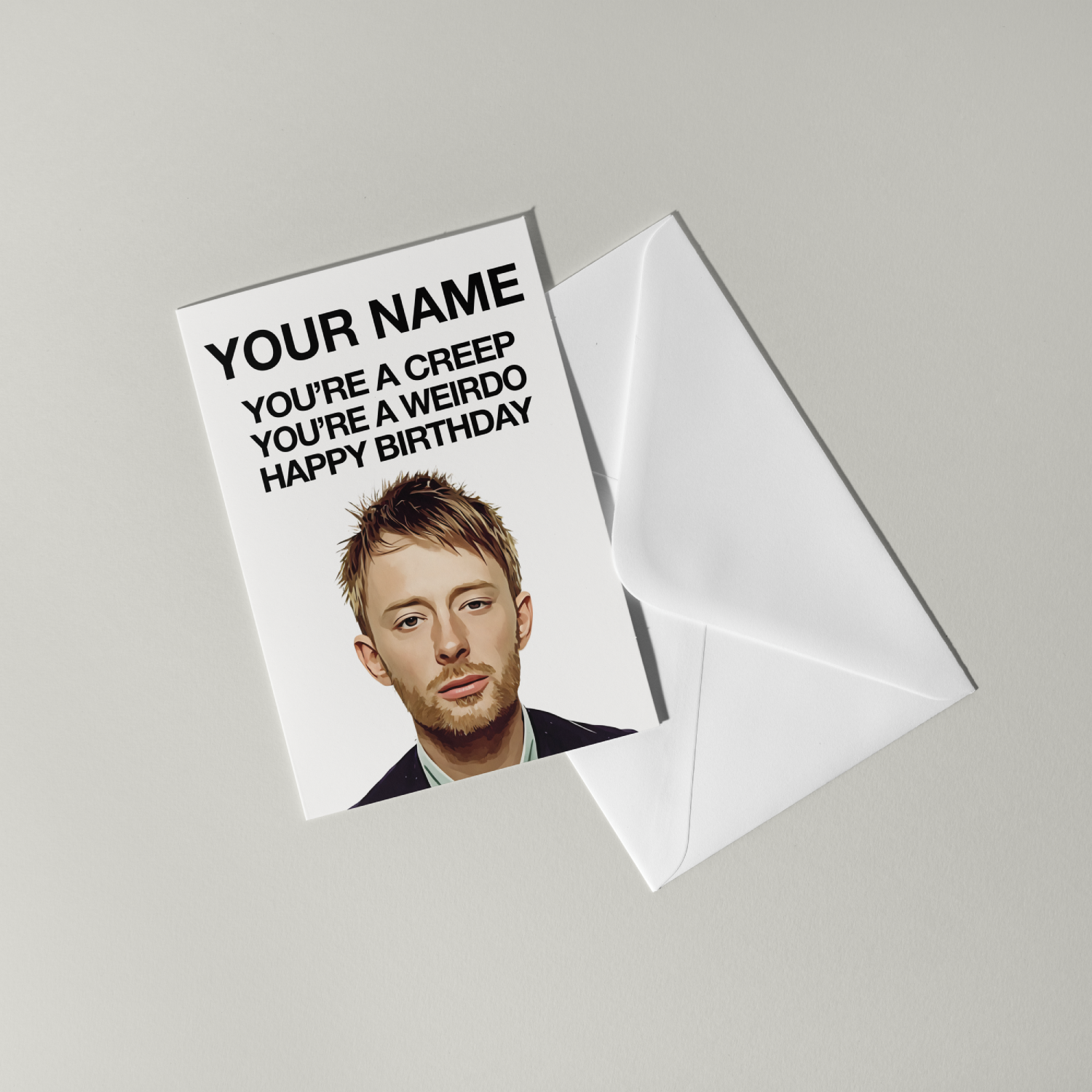 Thom Yorke Radiohead Personalised Birthday Card