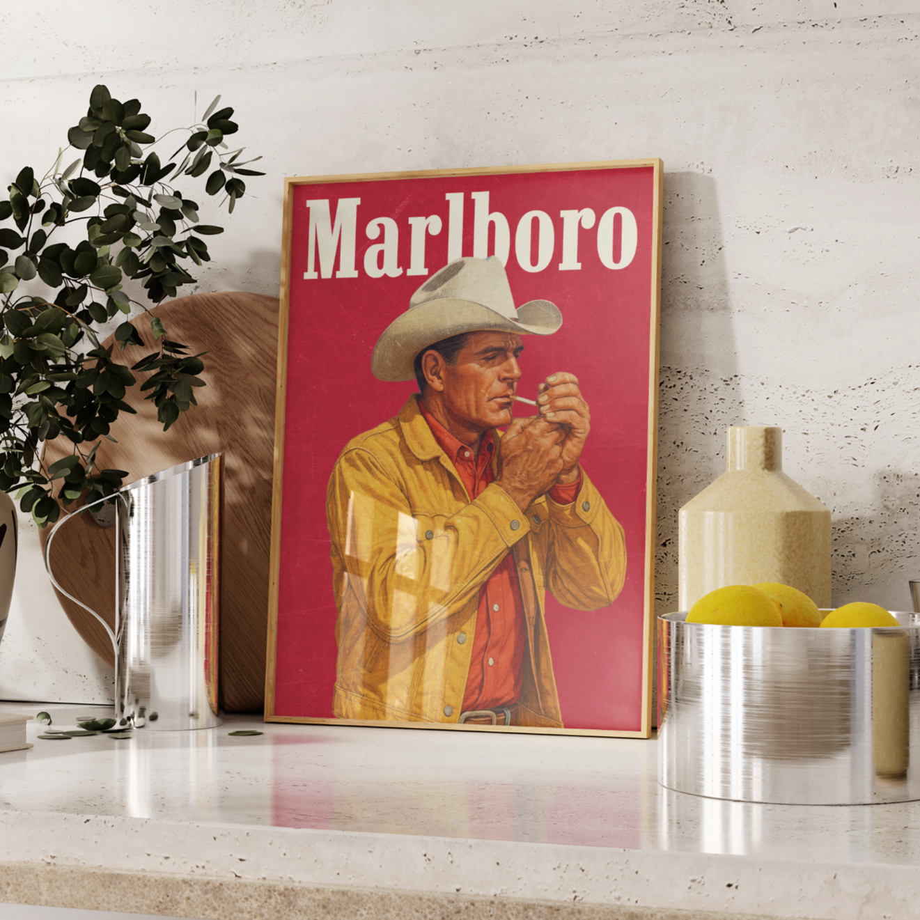 Vintage Marlboro Cowboy Poster UK