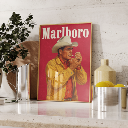 Vintage Marlboro Cowboy Poster UK
