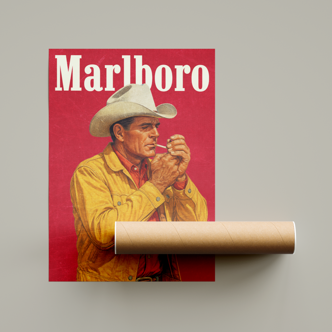 Vintage Marlboro Cowboy Poster United Kingdom
